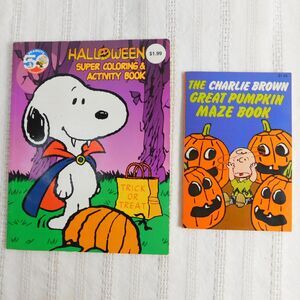 Peanuts Coloring Activity, Maze Book Halloween Snoopy Charlier Brown Vintage NEW